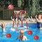 Pool Basketball Hoop Toys for Kids Ages 4-8 8-12 Adult, Summer Outdoor Swimming Pool Games Water Play Toys Family Party for Teens, 2in1 Pool Basketball Hoop & Rings Game with 4 Balls 12 Rings and Pump
